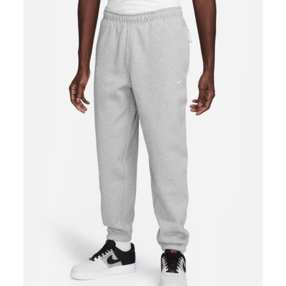 Nike Solo Swoosh Fleece Jogger Pants Sweatpants DX1364-063 Men's Grey Size M - Picture 1 of 8